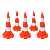 5'li PVC Trafik Konisi Seti 75 cm Trafik Dubası