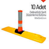 10'lu Delinatorlü Şerit Düzenleme Butonu Seti 