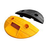 10'lu Cam Kedi Gözlü Mercekli Yol Butonu Seti Siyah-Sarı