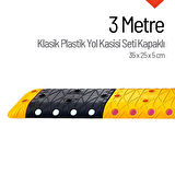 Klasik Hız Kesici Set Kapaklı Plastik, Yol Kasisi 3 metre