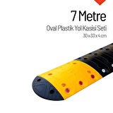 Oval Plastik Hız Kesici Set, Yol Kasisi 7 metre
