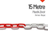 Plastik Zincir Kırmızı-Beyaz 15 m