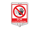 Klasik Kedi Gözlü Ağırlıklı Boş Levhalı Trafik Koni Seti Trafik Dubası (Dikdörtgen)
