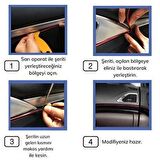 Mavi Araba Oto Trim Dekorasyon Şeridi Kauçuk Elastik Kolay Kurulum 5 metre Şerit Bant