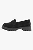 Sosela 78-02-75001 Kadın Nubuk Siyah Loafer