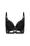 Karlotta Siyah Dantelli Push Up Sütyen