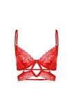 Eclatant Kırmızı Dantelli Büstiyer Sütyen