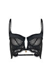 Calla Lily Siyah Dantelli Korseli Sütyen