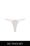 Cotvie Ekru Pamuklu Tanga 3'lü Set Külot