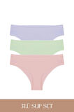 Cotvie 3 Renk LMG Pamuklu Slip 3'lü Set Külot