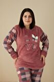 Akbeniz Welsoft Polar Kadın Büyük Beden Pijama Takımı 808031