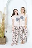 Akbeniz Anne Kız Aile I Love Yoga Pijama Takım Ayrı Ayrı Satılır 50101
