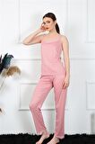 Akbeniz Kadın İp Askılı Somon Pijama Takım 4136