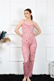 Akbeniz Kadın İp Askılı Pudra Pijama Takım 4137