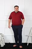 Akbeniz Büyük Beden Erkek Bordo Penye Pijama Takım 65010