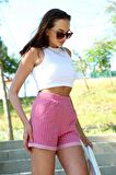 Akbeniz Şort Crop Pembe Takım 26550