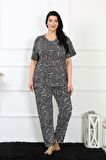 Akbeniz Kadın 5XL-6XL-7XL-8XL Büyük Beden Kısa Kol Pijama Takım 75011