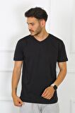 Akbeniz Erkek Siyah %100 Pamuklu T-Shirt 27486
