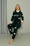 Akbeniz Welsoft Polar Kadın Kapşonlu Pijama Takımı 8512