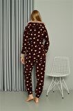 Akbeniz Welsoft Polar Kadın Kapşonlu Pijama Takımı 8513