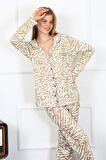 Akbeniz Kadın Penye Uzun Kol Önden Düğmeli Pijama Takım 2780