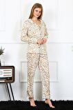 Akbeniz Kadın Penye Uzun Kol Önden Düğmeli Pijama Takım 2780