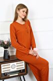 Akbeniz Kadın Penye Uzun Kol Patlı Pijama Takım 4168