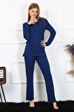 Akbeniz Kadın Penye Uzun Kol Patlı Pijama Takım 4169
