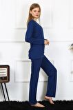 Akbeniz Kadın Penye Uzun Kol Patlı Pijama Takım 4169