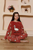 Akbeniz Kız Çocuk WelSoft Polar Vizon Pijama Takımı 20525