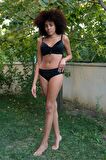 Akbeniz Kadın İçi Boş Fiyonklu Kaplı Siyah Alt Üst Bikini Takım 35011