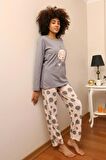 Akbeniz Kadın Penye Uzun Kol Pijama Takım 4186