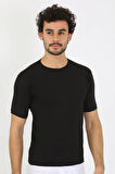 Akbeniz Erkek Sıfır Yaka Likralı Siyah T-Shirt 65710