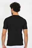 Akbeniz Erkek Likralı V Yaka Siyah T-Shirt 65700