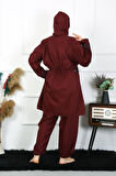 Akbeniz Büyük Beden Tesettür Mayo 7XL-8XL-9XL-10XL Bordo 55010