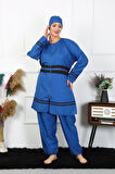 Akbeniz Büyük Beden Tesettür Mayo 7XL-8XL-9XL-10XL İndigo 55010