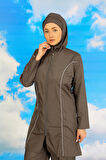 Akbeniz Kadın Tam Tesettür Füme Mayo 31060