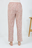 Akbeniz Kadın Penye Çiçek Desenli Tek Alt Pijama 27531 Pudra