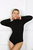 Akbeniz Bayan Uzun Kol  Boğazlı Çıtçıtlı Body 260