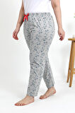 Akbeniz Kadın Pamuklu Büyük Beden Alt Pijama 27558 Gri