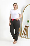 Akbeniz Kadın Pamuklu Büyük Beden Alt Pijama 27559 Füme