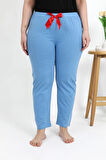 Akbeniz Kadın Pamuklu Büyük Beden Alt Pijama 27559 Mavi