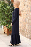 Azra Tesettür Elbise Lacivert
