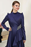 Nazende Tesettür Abiye Lacivert