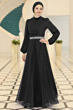 Dila Tesettür Abiye Siyah