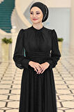 Kübra Tesettür Abiye Siyah