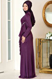 Zühre Tesettür Abiye Mor