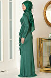 Zühre Tesettür Abiye Zümrüt