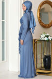 Zühre Tesettür Abiye İndigo