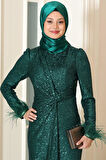 Hüma Tesettür Abiye Zümrüt